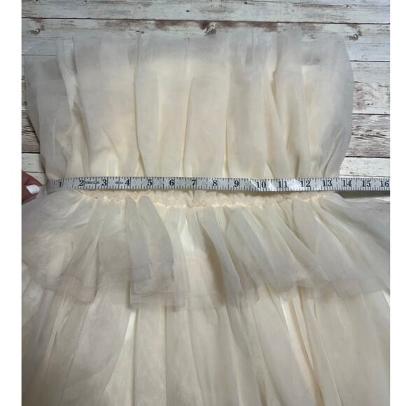 Mable Aileen Ruffle Mini Dress Size Small Short HOCO Party Tulle Fun Strapless - Picture 5 of 6